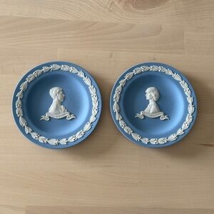 Wedgwood Royal Wedding 1981 Commemorative Jasperware – Pair of Round Trays